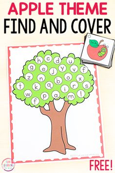 an apple themed find and cover game for kids