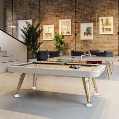 Diagonal Pool Table: 7 Feet + White Structure + Grey Cloth + Iroko Ping Pong Tables, Lamps Kitchen, Cabinet Decor, Pool Table, Ping Pong Table, Steel Structure, Table Games, Billiard Table, Indoor Pool