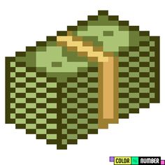 an old school pixel art style image of a green apple