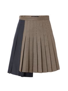 MO&Co. Women's Asymmetric Houndstooth Pleated Skirt Features : - Contrast deconstructed design- Houndstooth pattern- High waist, asymmetric details Code: MBB3SKT014The back length of size S is 46.5cmMATERIALS & CARE Material: 70.5% Polyester 29.5% ViscoseDo not wash, do not bleachHang to dry, do not tumble dryLow-temperature ironing, professional dry cleaningDo not put the sun under long exposurePlease select your own size in the size chart according to your figure and serve model size as a guid Asimetric Skirt, Wool Skirt, Houndstooth Pattern, Wool Skirts, Gray Skirt, Pleated Skirt, High Waist, Size Chart, High Waisted