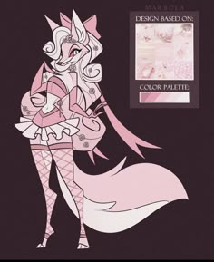 a drawing of a woman dressed in pink and holding a purse with the word design based on it