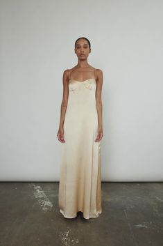 Sloan Slip – Kamperett Beige Silk Slip Dress For Wedding, Silk Slip Dress With Straight Neckline For Gala, Fitted Slip Dress With Satin Lining For Gala, Elegant Silk Slip Dress With Delicate Straps, Beige Silk Slip Dress For Formal Occasions, Elegant Silk Slip Dress With Adjustable Straps, Formal Beige Satin Slip Dress, Formal Beige Silk Slip Dress, Silk Dress With Delicate Straps