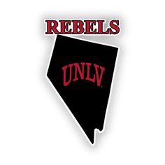 UNLV Rebels 4-Inch State Shape NCAA Vinyl Decal Sticker for Fans, Students, and Alumni Image 1 Rain Or Shine, School Spirit, Eye Catching Colors, Vinyl Stickers, Favorite Team, Decals Stickers, Ncaa, Weather Resistant, Vinyl Decals