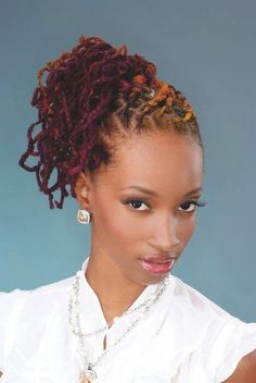 ♥ Black Hair African, Loc Petal Mohawk, Hair African American, Medium Natural Hair Styles, Hairstyles Black Hair, Hair African, Black Hair Magazine, African American Hair, Braids Locs