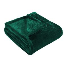 a green blanket folded on top of each other