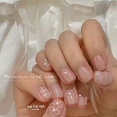 press on nails
cute nails
nail inspo 
kawaii nail
nail art
fairy nails
coquette nails
star girl nails
y2k nails Balletcore Nails, Ribbon Nails