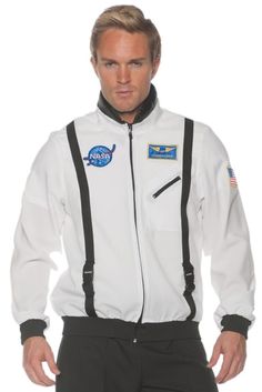 Description You have a Halloween look that will make the onlookers jealous when you put on this space commander costume! This fun and festive astronaut suit with patches is a guaranteed attention-getter and perfect for whatever your celebration has in store! Product Features: Features a white and black shiny space coat adult costume Costume features a zip front long sleeved jacket with embroidered patches Jacket designed with space patches on it Perfect for fancy dress parties Dimensions: fits men size 50 - 54 Product Specifications Weight Width Height Depth 1.00 LBS 1.00" 1.00" 1.00" Space Jacket, Space Halloween, Air Mask, White Halloween Costumes, Space Costumes, Astronaut Suit, Astronaut Costume, Costume Parties, Theme Parties