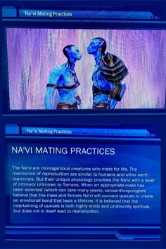 an image of two people on a tv screen with the caption navi mating practices