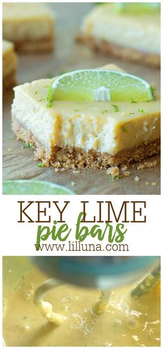 key lime pie bars on a plate with a spoon