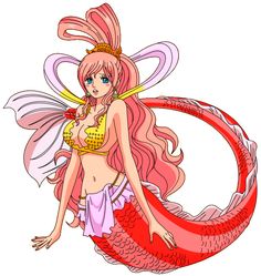 a pretty pink haired girl with long hair and wings flying over a red dragon tail