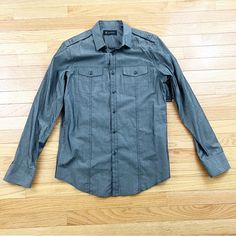 Inc Shirt Nwt. Size Small. Questions? Leave A Comment Below :) Gray Slim Fit Button-up Top, Classic Fitted Shirt With Buttoned Pockets, Fall Slim Fit Shirt With Buttons, Gray Button-up Shirt With Pockets, Slim Fit Button-up Shirt With Button Closure, Gray Button-up Top With Button Cuffs, Gray Button-up Business Casual Tops, Gray Button-up Tops For Business Casual, Business Casual Collared Shirt With Snap Buttons