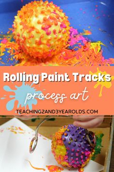 an art project for kids with colorful paint and sprinkles