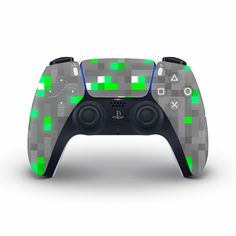 Pixel Emerald Block PS5 Controller Skin Playstation 5 Controller, Spiderman Room, Minecraft Drawings, Playstation Controller, Ps5 Controller, Kids Area, Backyard For Kids, Playstation 5, Game Controller