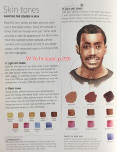 an advertisement for the skin tones in this magazine is shown with information about how to use it