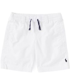 From Polo Ralph Lauren&#x2C; these shorts feature:elastic drawstring waistbandside on-seam pocketsback right buttoned pocketsignature embroidered pony at the left hembelt loopspull-on constructionSize 4/4T has a 5¾" rise and a 6" inseamcotton twillmachine wash/tumble dryImported. Drawstring Shorts For Playwear In Spring, Drawstring Shorts For Spring Playwear, Spring Drawstring Shorts For Playwear, Elastic Bottoms For Summer Playwear, Elastic Waistband Shorts For Playwear, Elastic Cotton Shorts For Playwear, Summer Elastic Shorts For Playwear, Summer Playwear Shorts With Elastic Fit, Elastic Shorts For Summer Playwear