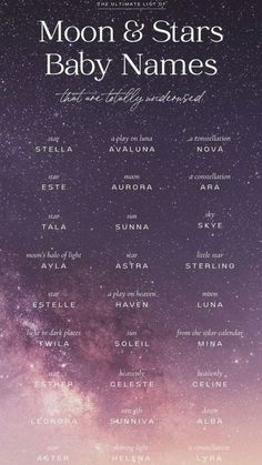 the moon and stars baby names poster