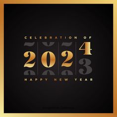 a black and gold happy new year card