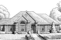 this is an artist's rendering of the front elevation of these european home plans