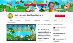 the website for jack hartman's kids music channel is shown in this screenshot