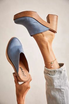 Mules + Clogs | Heeled + Wedge Mules | Free People Wfh Wardrobe, Female Hustler, Bank Job, Fashion Sandals