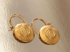 Round Gold Earrings, Boho Chic Earrings, Goldplated Silver Earrings, Tribal Ear Hoops, Spiral Earrin Bohemian Gold Spiral Earrings, Gold Spiral Bohemian Earrings, Festival Spiral Gold Earrings, Spiral Earrings For Festivals, Spiral Ear Wire Earrings For Festival, Spiral Brass Earrings For Festival, Spiral Earrings For Festivals, Pierced Ears, Bohemian Spiral Festival Earrings, Cast Rings