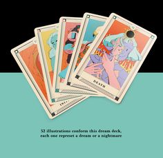 four tarot cards with the caption's description