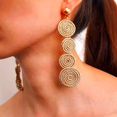 These Gold Or Silver Boho Style Earrings Rock! 4.2 Inches One. Makes A Statement! Gold Or Silver Choose. Metallic Wire Made These So Cool. Nwot Spiral Single Earring For Party, Silver Spiral Earrings For Party, Spiral Metal Earrings For Party, Party Jewelry With Matching Spiral Earrings, Adjustable Spiral Earrings For Party, Nickel-free Spiral Jewelry For Parties, Boho Style Earrings, Hand Crafted Jewelry, Jewelry Boho