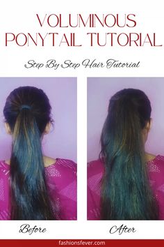 Learn how to make a voluminous ponytail here to get a modish look. Add volume to ponytail #hairstyles #ponytail #volumeponytail To Ponytail Hairstyles, Hair Knot Tutorial, Fuller Ponytail, Ponytail Trick, Volume Ponytail, Two Ponytails, Double Ponytail, Pony Style