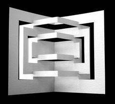 an image of a black and white photo with squares in the center that appear to be interlocked