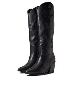 All Black Western Outfits Women, Womens Fall Boots, Black Western Boots, Black Cowgirl Boots, Rodeo Boots, Madden Girl Shoes, Black Cowboy, Fantastic Shoes, Black Men Street Fashion