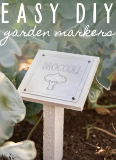 an easy diy garden marker with the words, easy diy garden markers on it