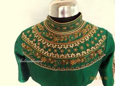 #highneckdesigner Stone Work Blouse, Maggam Works, Bridal Blouse, Bridal Blouse Designs