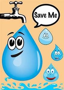 an image of a cartoon water drop with bubbles and speech bubbles above it that says save me