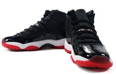 Nike Air Jordan 11 Retro GS Bred 378038-010 Jordan 11 Women, Vapour Max Nike, Nike Sacai, Low Air Jordan 1, Nike Air Jordan 11, Womens Air Jordans, Air Jordan 11 Retro, Air Jordan 6, Jordan 11 Retro