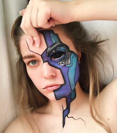 Disney Halloween Makeup Looks, Marvel Halloween Makeup, Nebula Makeup, Marvel Makeup Looks, Make Up Character, Avengers Makeup, Disney Halloween Makeup, Halloween Backgrounds Wallpapers, Marvel Makeup