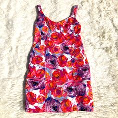 This Nanettte Lepor Candy Girl Floral Print Sleeveless Bustier Min Dress Is Brand New With Tags! Armpit To Armpit: 15" Shoulder To Hem 32" Summer Sleeveless Purple Mini Dress, Purple Sleeveless Mini Dress For Garden Party, Purple Sleeveless Sundress For Garden Party, Fitted Purple Sleeveless Dress For Beach, Fitted Multicolor Sleeveless Dress For Garden Party, Pink Fitted Lined Sundress, Purple Sleeveless Cotton Sundress, Fitted Pink Lined Sundress, Spring Purple Sleeveless Cotton Dress