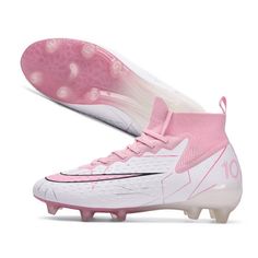 the nike superfly fg soccer cleats in white and pink