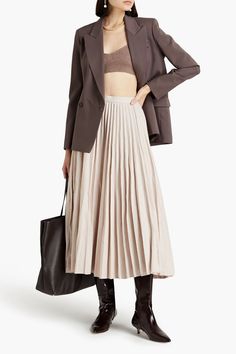 Find JOSEPH Siddons Pleated Linenblend Twill Midi Skirt on Editorialist. Skirt twill linen-blend pleated concealed hook and zip fastening at back mid-weight, non-stretchy fabric dry clean imported Pleat Skirt, Linen Blend, Midi Skirt, Dry Clean, Blush, Skirt, Fabric