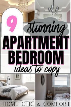 a collage of photos with the words stunning apartment bedroom ideas to copy