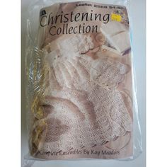 the knitting pattern for christenings is in its package