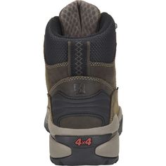 the back view of a pair of men's hiking boots