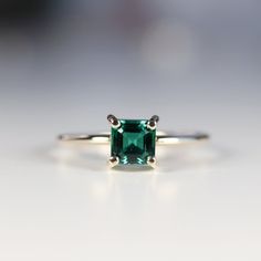 Emerald Gold Ring, Art Deco Emerald Ring, Jewelry Design Studio, Baguette Engagement Ring, May Birthstone Rings, Emerald Ring Gold, May Birthstone, Asscher Cut, Emerald Engagement