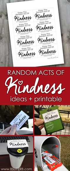 random acts of kindness printables for kids and adults to use on the mailbox