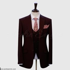 Benefits of Choosing our Dark Maroon 3 Piece Suit Our tailors stitch to deliver the finest quality with superior fit as per your requirements. We have a catalog full of bespoke suiting designs where you can choose the suit design. If you don’t find what you are looking for. You can go with your own choice of suiting elements. Where you can choose suit lapels, buttons, jacket style and number of buttons on cuffs with your monogram embarrassed on jacket cuff. Bespoke suit is not only giving you an Maroon 3 Piece Suit Men, Single Breasted Suiting Fabric Sets For Tailoring, Single Breasted Tailoring Sets In Suiting Fabric, Luxury Fitted Sets For Workwear, Three-piece Notch Lapel Suit For Office, Elegant Three-piece Suit In Suiting Fabric For Office, Notch Lapel Three-piece Suit For Office, Fitted Suits In Suiting Fabric For Office Wear, Fitted Suit In Suiting Fabric For Office