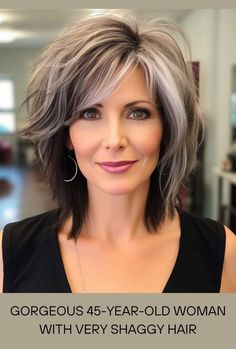 Spring Haircuts, Highlighted Hair, Haircuts For Medium Hair, Short Hair Haircuts, Gray Hair, Medium Length Hair Cuts