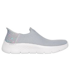 Step-in to convenient walking comfort and cushioning wearing Skechers Hands Free Slip-ins GO WALK Flex - Sunset Rose. This vegan slip-on features a knit mesh upper with a floral print heel, our exclusive Skechers Slip-ins molded Heel Pillow , Skechers Air-Cooled Memory Foam insole, lightweight ULTRA GO cushioning, and Flex Pillars for added movement. | Skechers Women's Slip-ins: GO WALK Flex - Sunset Rose Slip-On Shoes | Medium Width | Skechers Hands Free Slip-ins for an easy fit | Exclusive Hee Synthetic Walking Shoes For Light Exercise In Spring, Slip-on Walking Shoes With Gel Cushioning, Spring Sports Slip-ons With Ortholite Insole, Comfortable Slip-on Sneakers With Gel Cushioning, Comfortable Slip-on Walking Shoes With Gel Cushioning, Comfortable Gel Cushioned Slip-on Walking Shoes, Walking Shoes With Gel Cushioning, Cushioned Slip-on Walking Shoes For Light Exercise, White Slip-on Walking Shoes For Light Exercise