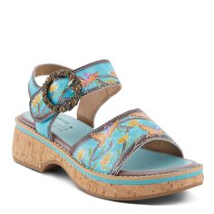 L'ARTISTE KENNA SANDALS L'artiste By Spring Step, Oxford Pumps, Spring Sandals, Spring Step Shoes, Hand Painted Leather, Painting Leather, Shoe Insoles, Platform Heel, Kids Sandals