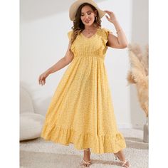 Plus Size Summer Dress with Pocket Ruffle Cap Sleeveless V Neck Side Split Long Beach Maxi Dress Sundress With Ruffle Hem For Vacation, Summer Sleeveless Dress With Ruffle Hem For Vacation, Sleeveless Beach Dress With Ruffled Straps For Summer, Summer Beach Sleeveless Dress With Ruffled Straps, Sleeveless Dress With Ruffled Straps For Summer Beach, Casual Sleeveless Dress For Spring Picnic, Summer Sleeveless Dress With Ruffled Straps For Beach, Sleeveless Maxi Dress For Beach Season Picnic, Sleeveless Maxi Dress For Beach Picnic