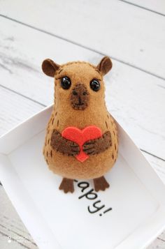 Capybara plush pocket hug in a matchbox Felt Plushies, One Year Anniversary Gift, Car Mirror Hanging Accessories, Capybara Plush, Anniversary Gift For Boyfriend, One Year Anniversary Gifts, Felt Creations, Long Distance Relationship Gifts, Pocket Hug