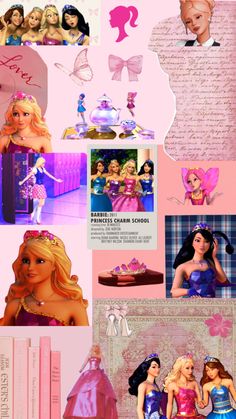 the collage shows many different princesses and their names